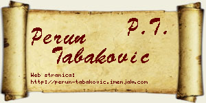Perun Tabaković vizit kartica